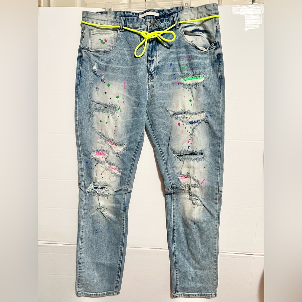 Kloud9 Color Rip Repair Denim Medium Blue Men size 42 waist 32 Length